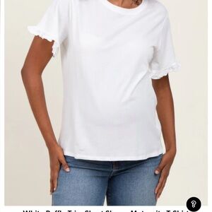 Maternity Small White Ruffle Trim T-Shirts